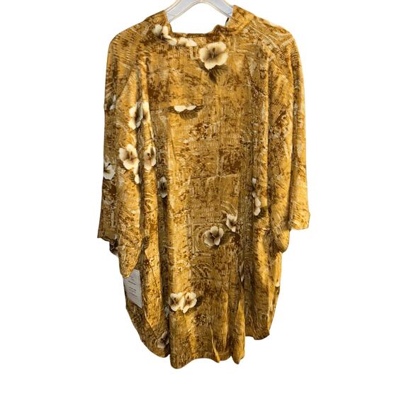 New! We be bop Hibiscus tripe Brown plus size floral tunic top boho y2k 4X - Picture 8 of 11